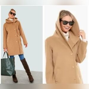 Tuckernuck Fraser Camel Cocoon Preppy Winter Long Pea Coat Size Small